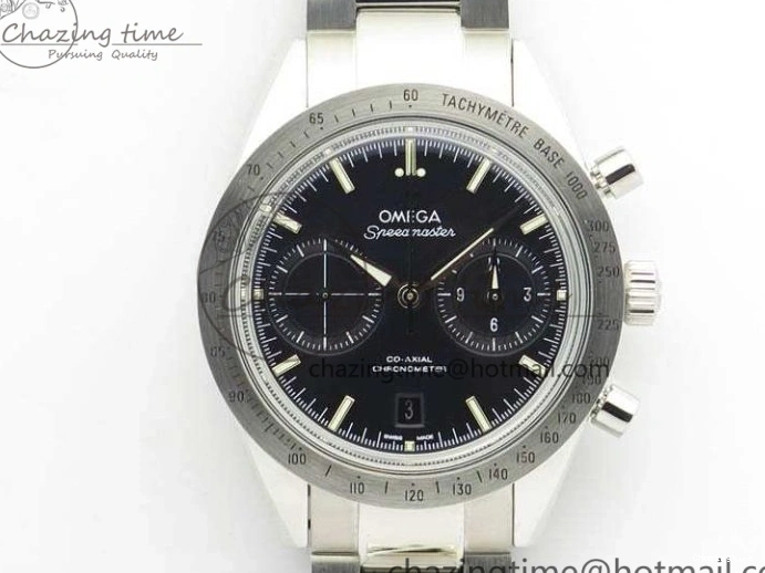 0213 Speedmaster ’57 Co-Axial OMF 1:1 Best Edition Black Dial White Markers On SS Bracelet A Durable 8146